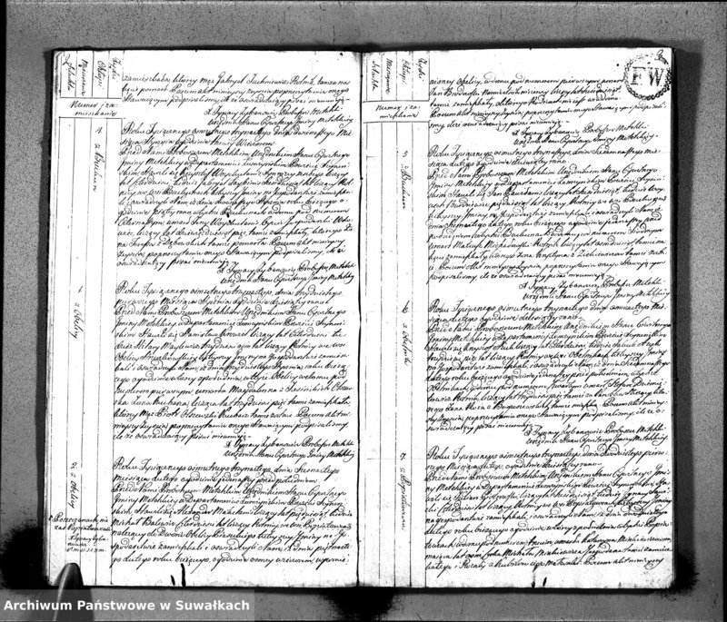 Obraz 4 z jednostki "Księgo Aktów Zeyscia Urzędnika Stanu Cywilnego Gminy Metelskiey Powiatu Seyneńskiego Departamentu Łomżyńskiego od 1-go Stycznia Tysiąc Osimset Trzynastego Roku 1813"