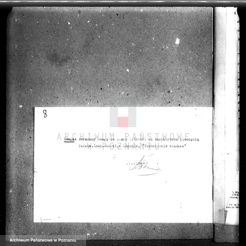 Obraz 12 z jednostki "Tartak w Śmiglu pow. kościański, własność W. Łukomskiego nadzór nad kotłem parowym"