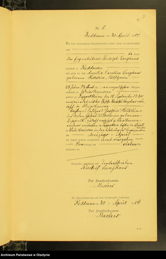 image.from.unit.number "Sterbe-Neben-Register Nr 1 - 25[ Księga zgonów - wtóropis ]"