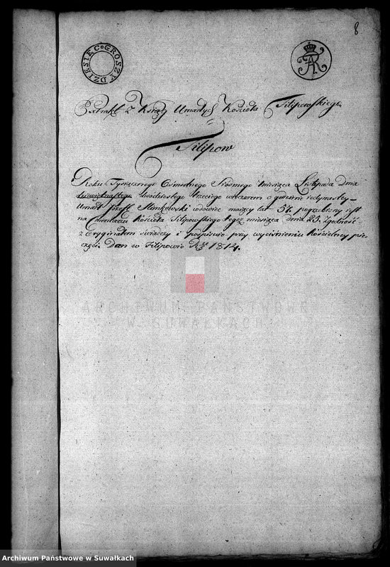 image.from.unit.number "Akta Stanu Cywilnego wyznania rzymsko-katolickiego w Filipowie Dokuemnty do akt małżeństw"