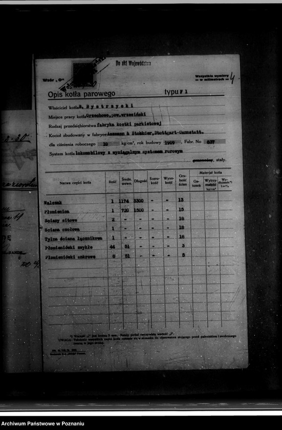 Obraz 8 z jednostki "Fabryka kostki parkietowej B. Bystrzyckiego w Orzechowie powiat wrzesiński nr woj. 6427"
