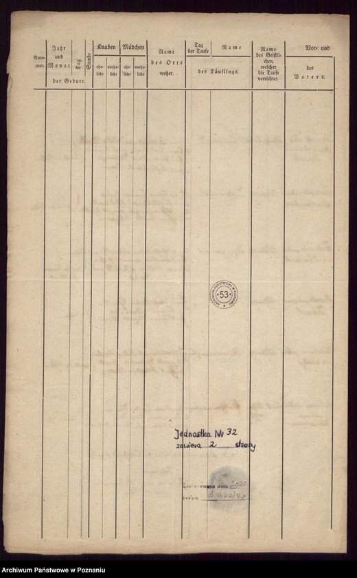 Obraz 4 z jednostki "Duplikat des Taufregisters"