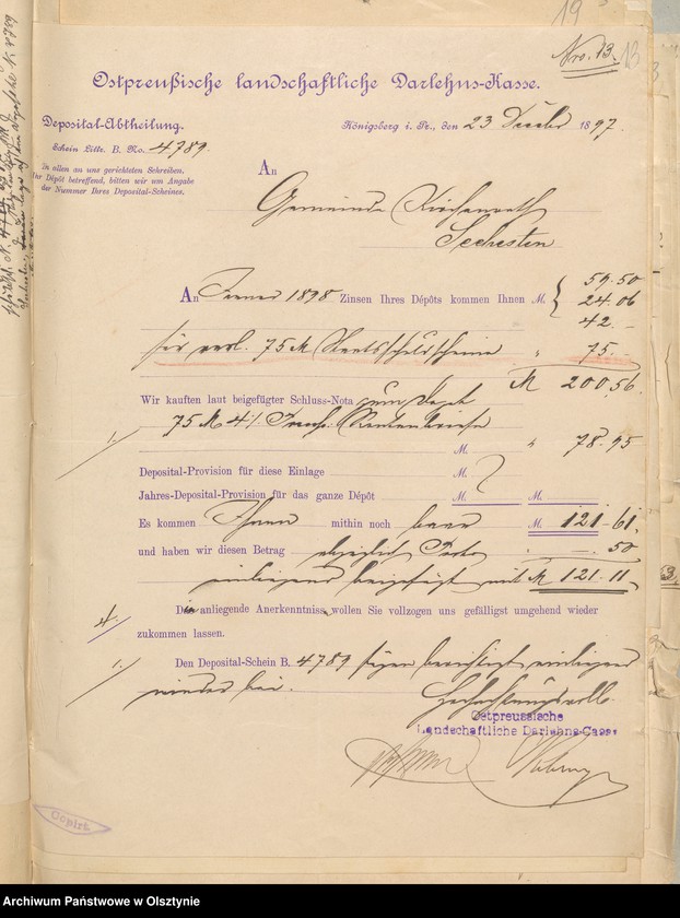 image.from.unit.number "Beläge zur Rechnung der Kirchenkasse Seehesten"