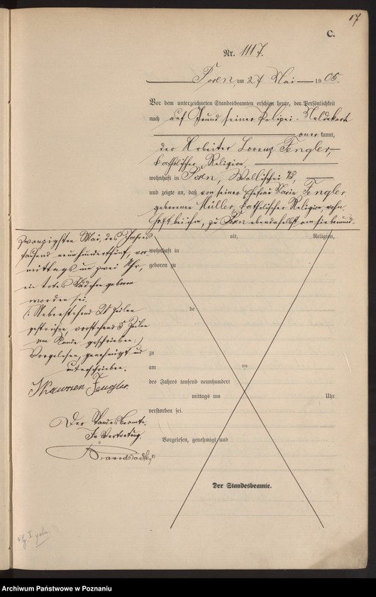 Obraz 19 z jednostki "Księga miejscowa zgonów tom III"
