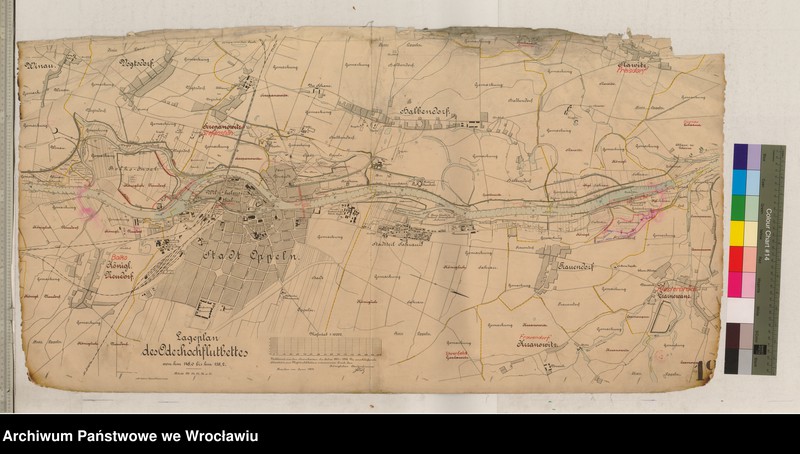 Obraz z jednostki "Lageplan des Oderhochfluthbettes von km 148,0 bis km 158,2"