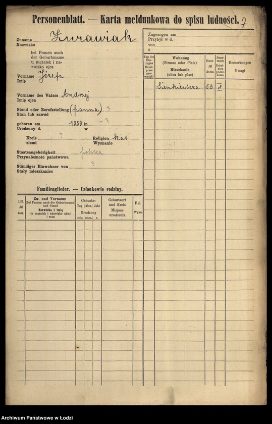 image.from.unit.number "[Spis ludności Łodzi] Żórawiak - Zybrand"