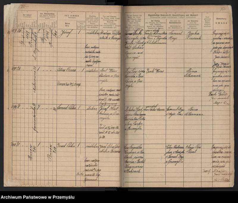 image.from.unit.number "Księga urodzin rok 1897-1900 tom XXIV [Księga urodzeń]"