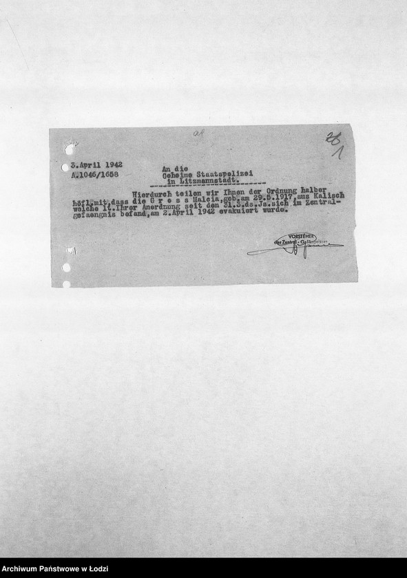 Obraz 4 z jednostki "[Korespondencja PSŻ z Centralnym Więzieniem]"