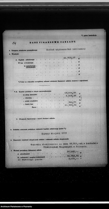 Obraz 19 z jednostki "Kwestionariusz Gazowni miejskiej w Czempiniu"
