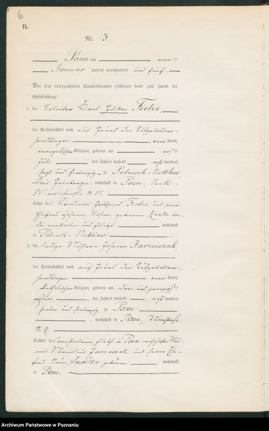 Obraz 7 z jednostki "Księga miejscowa małżeństw tom I"