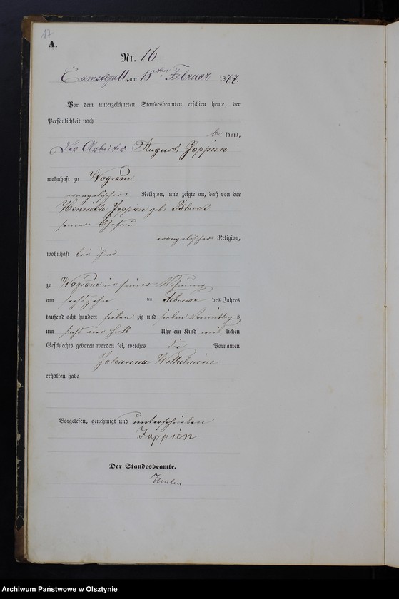 image.from.unit.number "Geburts-Haupt-Register Tom I,Nr 1 - 106"