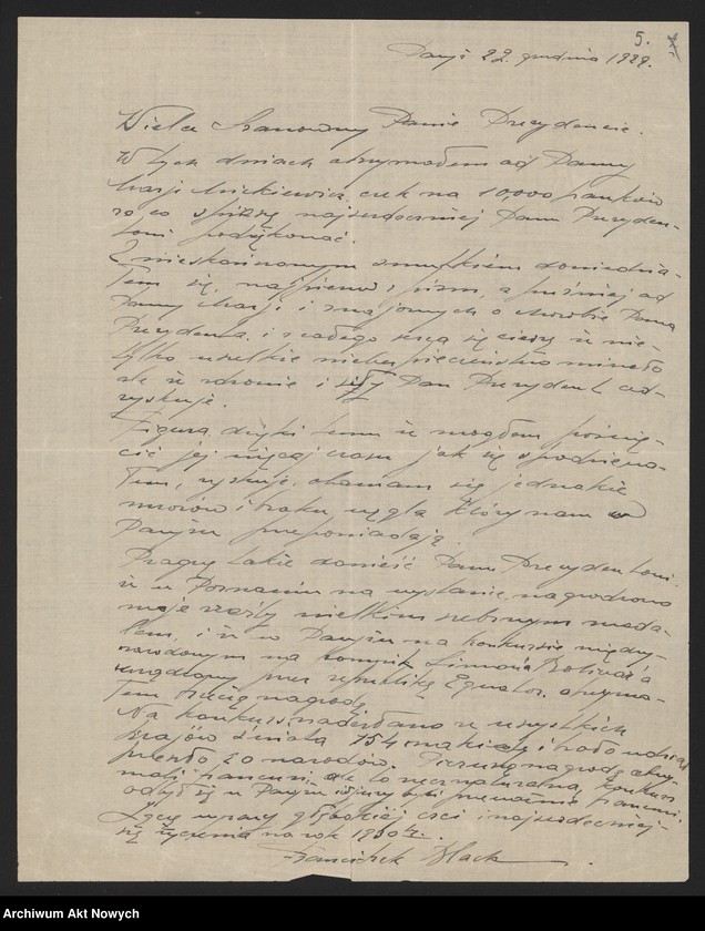 image.from.unit.number "Black Franciszek (rzeźbiarz); Załączniki: a) projekt pomnika Zjednoczenia Ziem Polskich (maszynopis); b) fotografie pomnika E. M. House