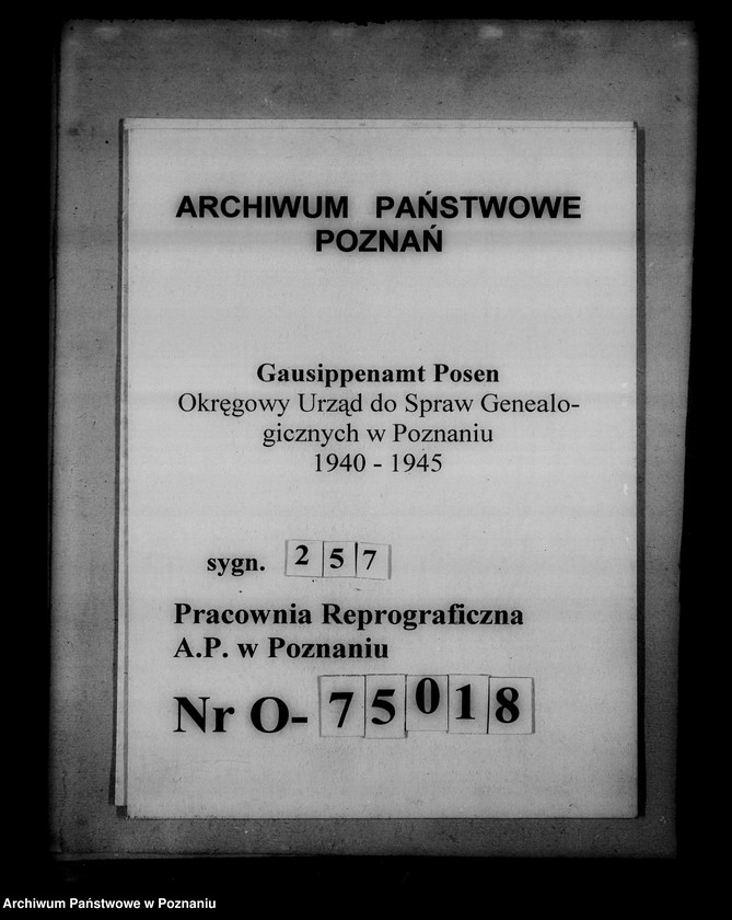 Obraz 1 z jednostki "[Korespondencja w sprawie przekazywania ksiąg kościelnych z Gausippenamt w Poznaniu do Reichsarchiv w Poznaniu]"