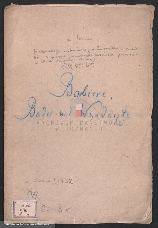 image.from.unit.number "Spec. Korespondencja cechu balwierzy - łaziebników i cyrulików w sprawach zawodowych skierowana do władz miejskich w Lesznie; język niemiecki"