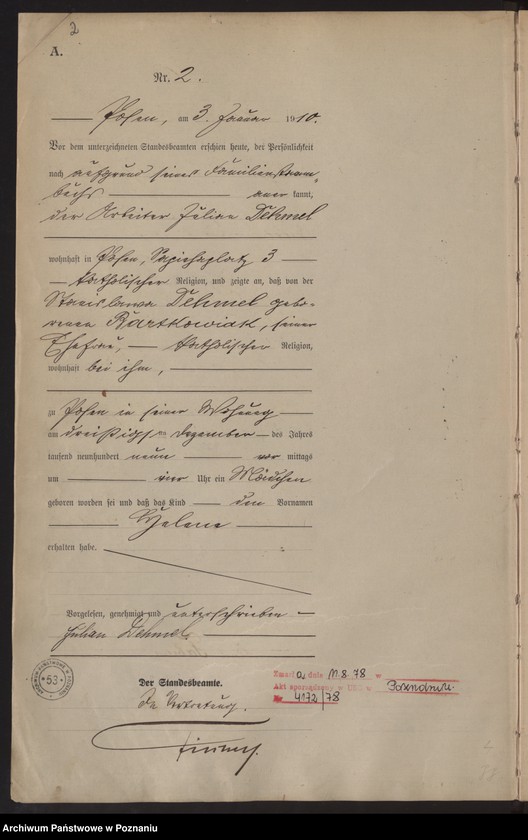 Obraz 3 z jednostki "Księga miejscowa urodzeń tom I [Rejestr główny urodzeń]"