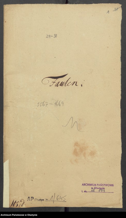 image.from.unit.number "Faulen [Ulnowo/Faulen - spor o wolny połów, karczmę, łany kościelne, ponowny obmiar majątku]"