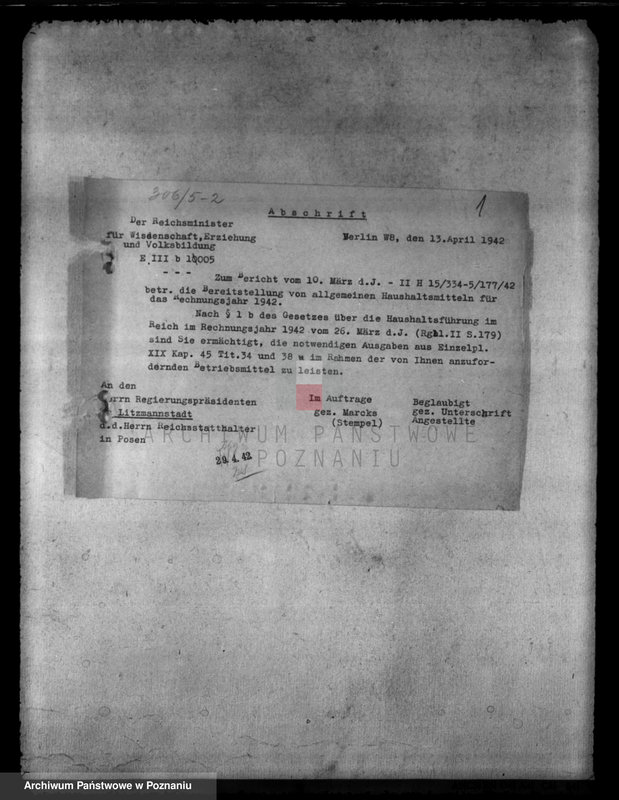 Obraz 5 z jednostki "Haushalt des höheren Schulen. Erziehungsbeihilfen. Begabtenförderung"