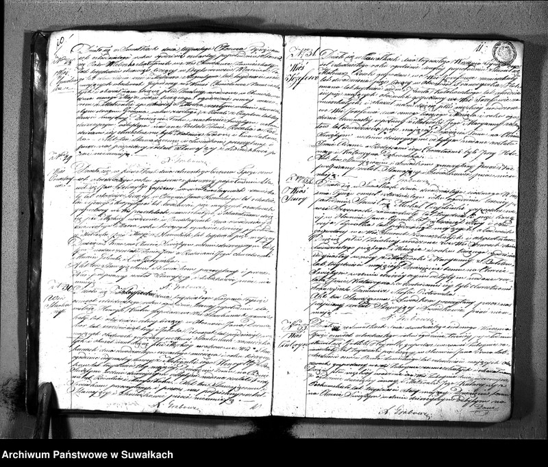 Obraz 8 z jednostki "Duplikat Aktów Urodzonych, Zaślubionych, Zeszłych Urzędnika Stanu Cywilnego Wyznania Ewangelickiego Okręgu Suwałki w Obwodzie i Gubernii Augustowskiey przez 1840 rok."