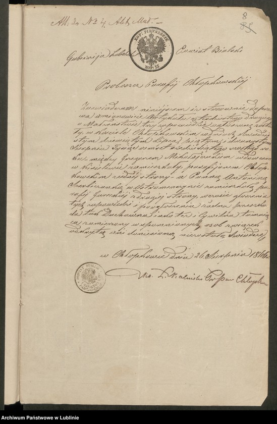 image.from.unit.number "Alegaty do ksiąg urodzeń, małżeństw i zgonów z lat 1865 – 1869"