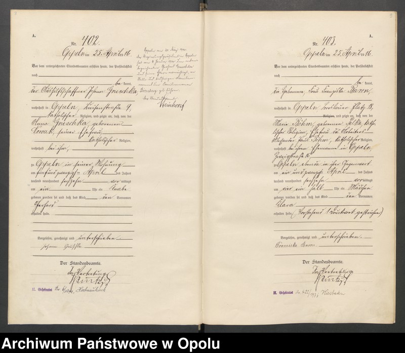 image.from.unit.number "Urząd stanu Cywilnego Opole Księga Urodzeń Rok 1916 396-793 t.2"