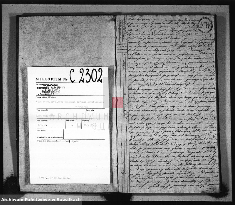 image.from.unit.number "Akta stanu cywilnego zaślubionych w gminie seyneńskiey od 1-go stycznia 1816 roku."
