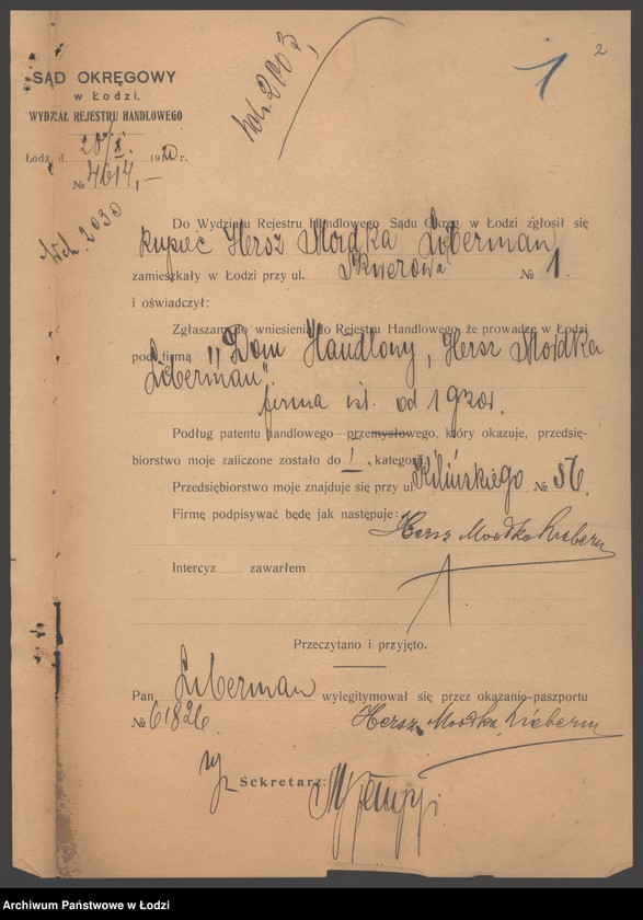 Obraz 4 z jednostki "Dom Handlowy- Hersz Mordka Lieberman"