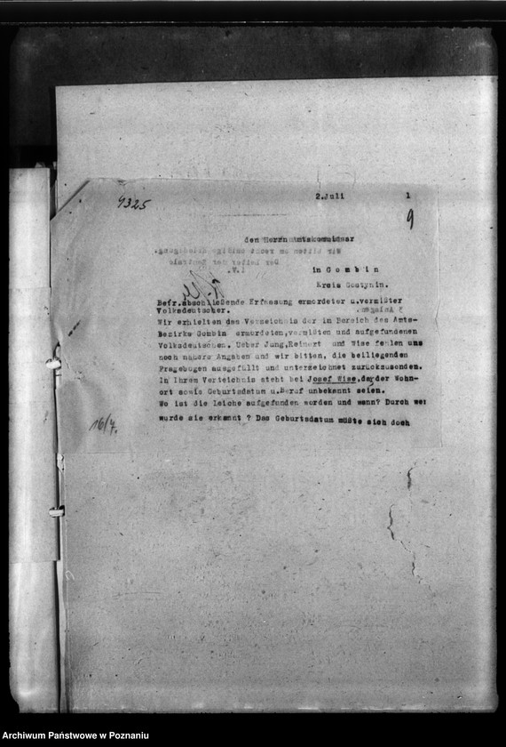 Obraz 14 z jednostki "Kreis Gostynin. Zgłoszenia zmarłych i zaginionych miejscowych Niemców w 1939 roku"