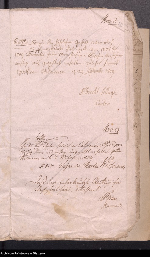 image.from.unit.number "Beläge zu der 1808-1809ten Widminnschen Jahres Kirchen und Armen Kassen Rechnung"