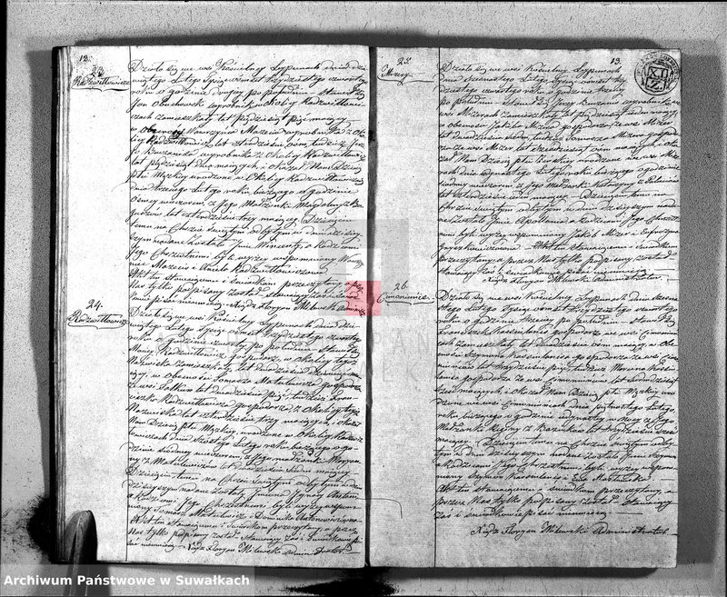 Obraz 9 z jednostki "Księga Duplikatu zawierająca w Sobie Akta Urodzonych, Zaślubionych y Umarłych z Roku 1834 Parafij Leypuńskiey"