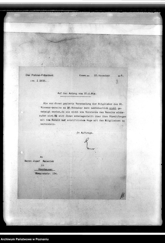 Obraz 12 z jednostki "Korespondencja, wycinki prasowe, wykazy, sprawy finansowe"