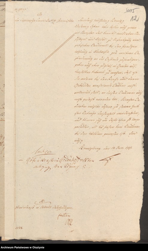 image.from.unit.number "Die Anfertigung eines gebohrten und mit Maurer Steinen ausgesetzten Senk Braunnens bey der Prediger Wohnung in Neuhausen [Romnowo]"