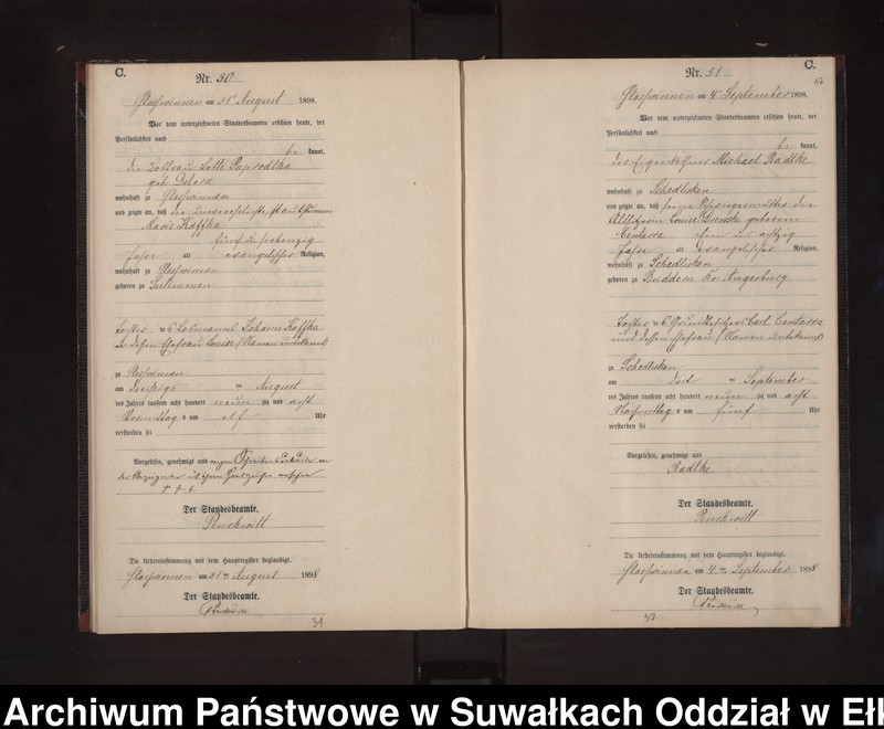 image.from.unit.number "Sterbe-Neben-Register des Preussischen Standes-Amtes Stasswinnen Kreis Lötzen"