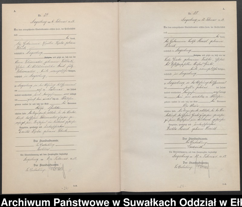 image.from.unit.number "Geburts-Register (Neben-Register) Standesamt Angerburg"