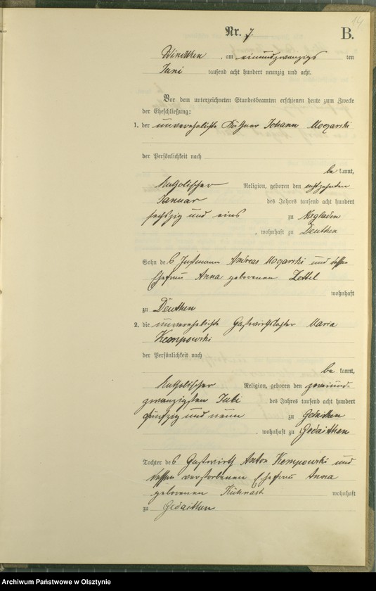image.from.unit.number "Heiraths-Haupt-Register nr 1 - 16"