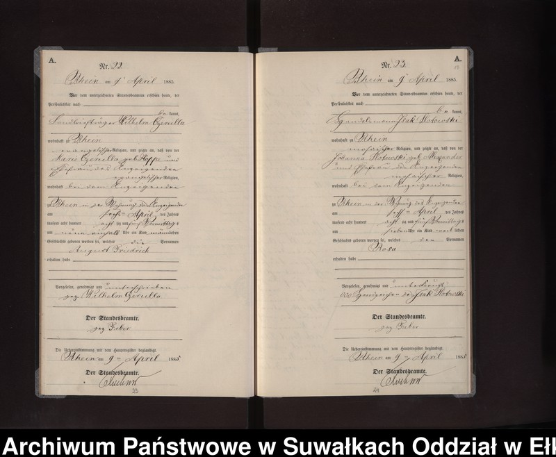 image.from.unit.number "Geburts-Neben-Register des Preussischen Standes-Amtes Rhein Kreis Loetzen"