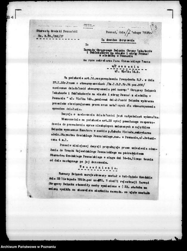 Obraz 7 z jednostki "/Polski Związek Lokatorów i Sublokatorów w Poznaniu/"