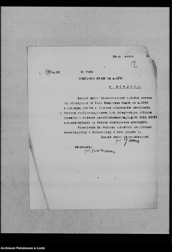 Obraz 17 z jednostki "Zaopatrzenie ludności żydowskiej w mąkę świąteczną"