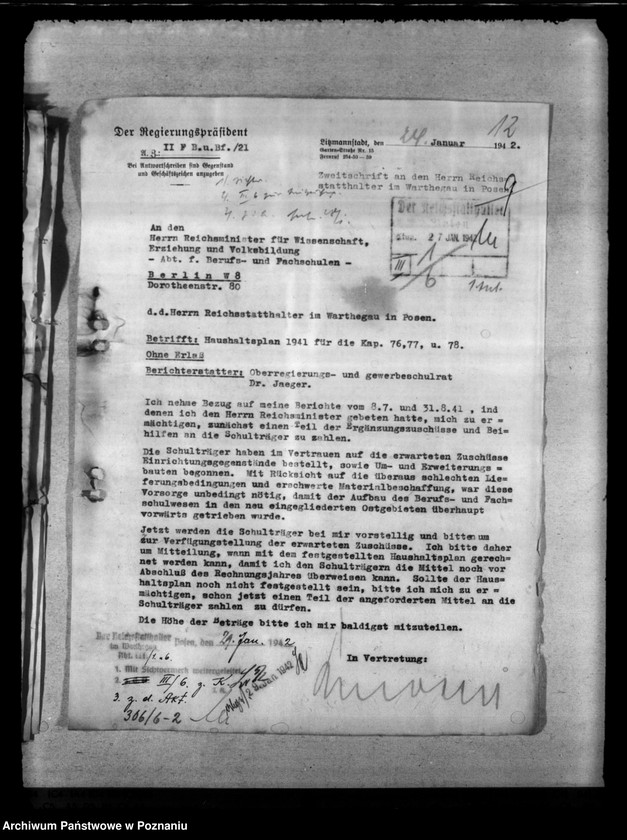 Obraz 16 z jednostki "Haushaltswesen. Mittel für Schülerheime. Reichsbeihilfen an Schüler"