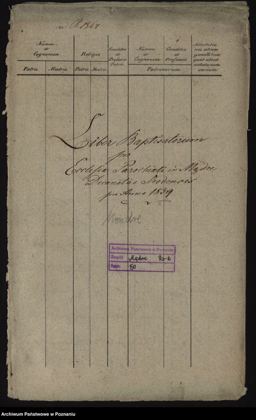 Obraz 2 z jednostki "Liber baptisatorum"