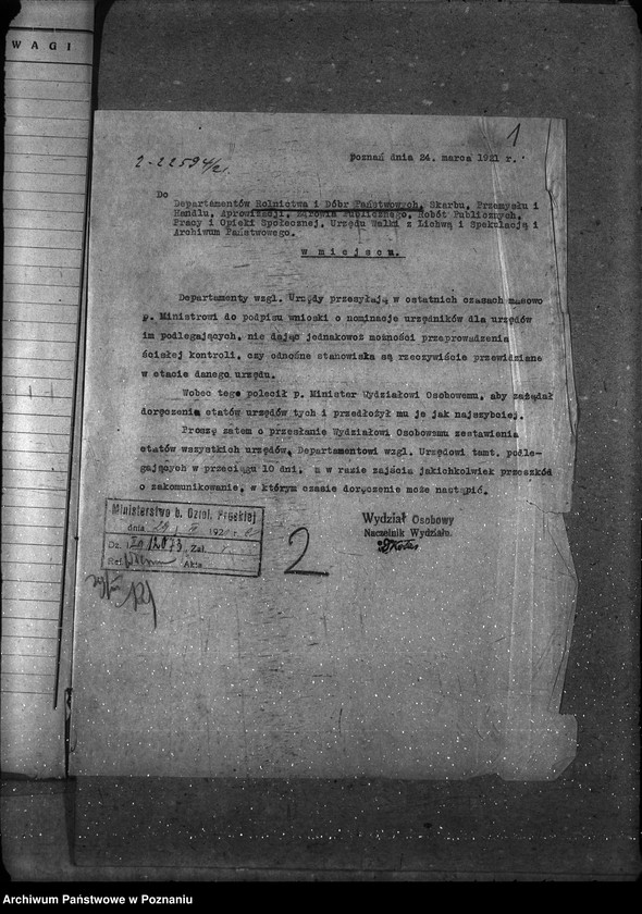 Obraz 6 z jednostki "Sprawy osobowe Etat Departamentu i podległych mu urzędów"