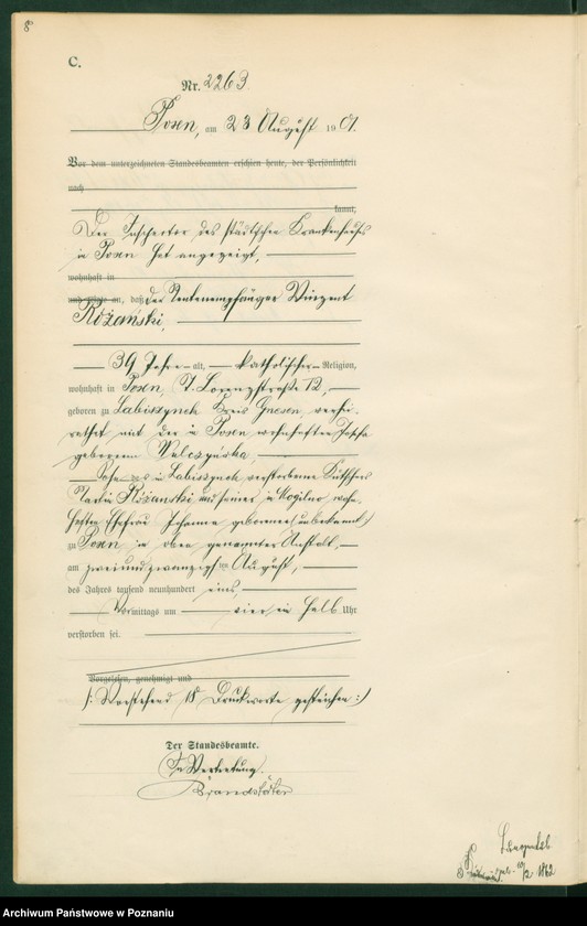 Obraz 11 z jednostki "Księga miejscowa zgonów t. V"