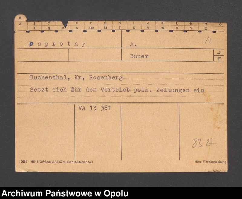 Obraz 3 z jednostki "[Paprotny A., zam. Buchental]"