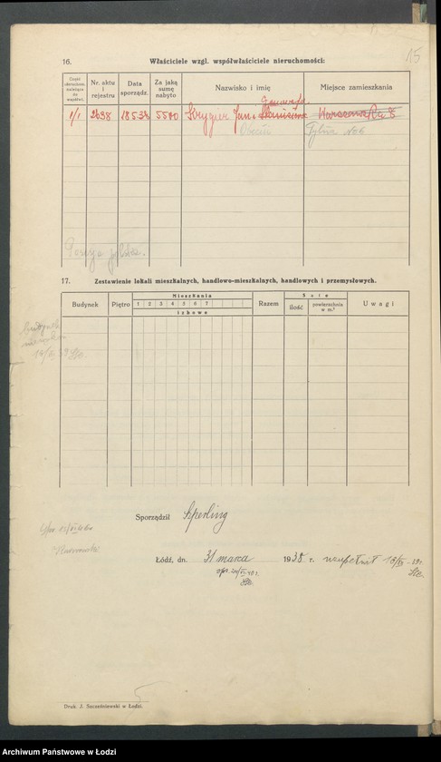 image.from.unit.number "Księga inwentarzowa nieruchomości m. Łodzi ul. Sosnowa"