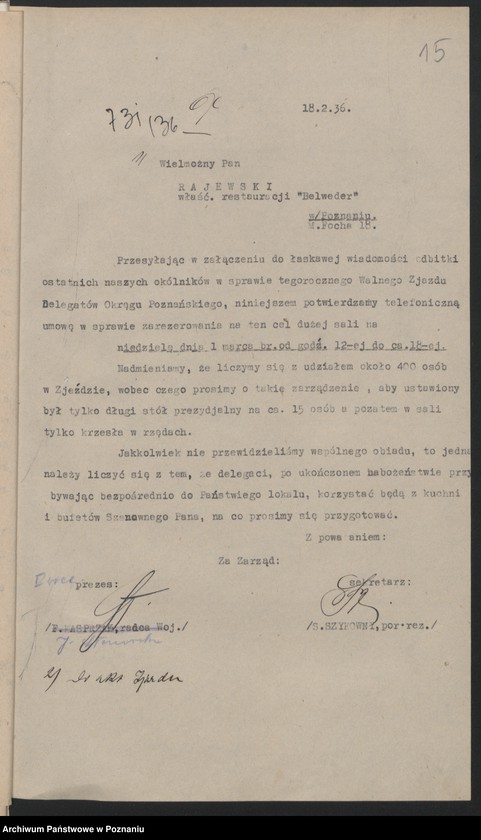 Obraz 19 z jednostki "I. Walny Zjazd Delegatów Okręgu Poznańskiego Związku Weteranów Powstań Narodowych 1.III.1936 r."