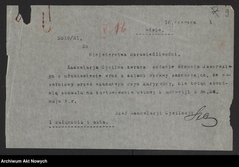image.from.unit.number "Ułaskawienia z b. Kongresówki - nieuwzględnione, ale najczęściej objęte amnestią, dotyczące zabójstw, pobicia, kradzieży, oszustwa, spraw mieszkaniowych, gorzelnictwa, zniesławienia, zniewagi duchowieństwa i obrządków kościoła rzymsko - katolickiego, wykroczeń funkcjonariusza policji, występowania przeciw służbie wojskowej oraz powtarzania w czasie odwrotu wojska polskiego rzekomych wieści o jego klęskach"