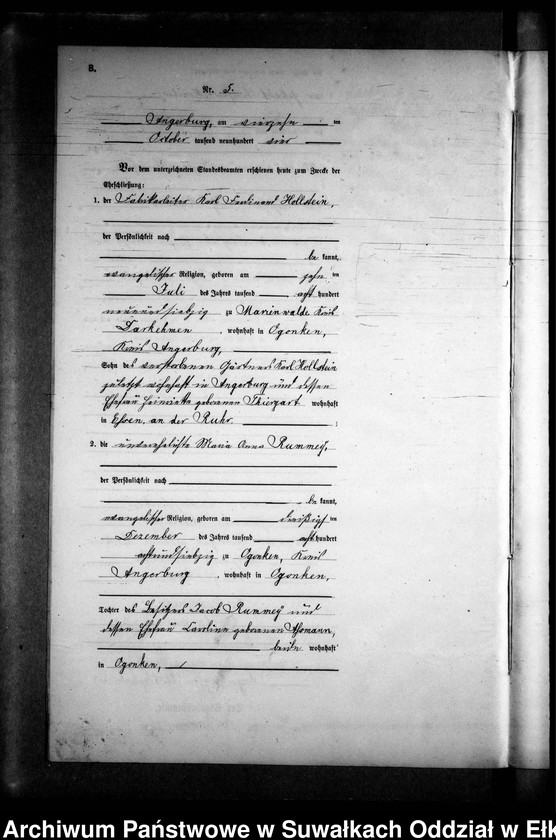 image.from.unit.number "Heirats-Neben-Register des Preussischen Standes-Amtes Gross Strengeln Kreis Angerburg"