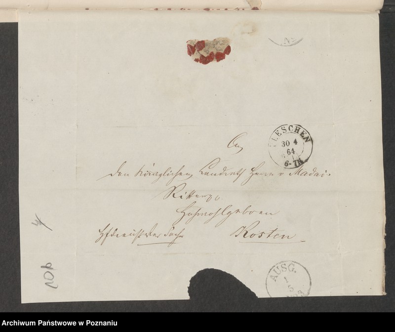 image.from.unit.number "Acta generalia des Oberpäsidialkommissars Landrat von Madai zu Kosten betreffend die Verfolgung der polnisch-revolutionären Umtriebe im Kreise Pleschen /Pleszew/."