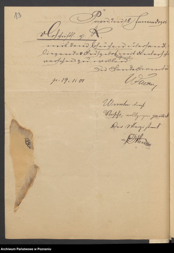 Obraz 15 z jednostki "Die von den Verlobten beigebrachten Urkunden zur Eheschliessung pro 1901. Vol II"