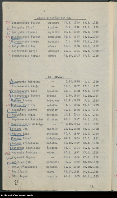 Obraz 9 z jednostki "[Obwód X - głosuje w Szkole Powszechnej Pomocniczej /listy wyborców/]"