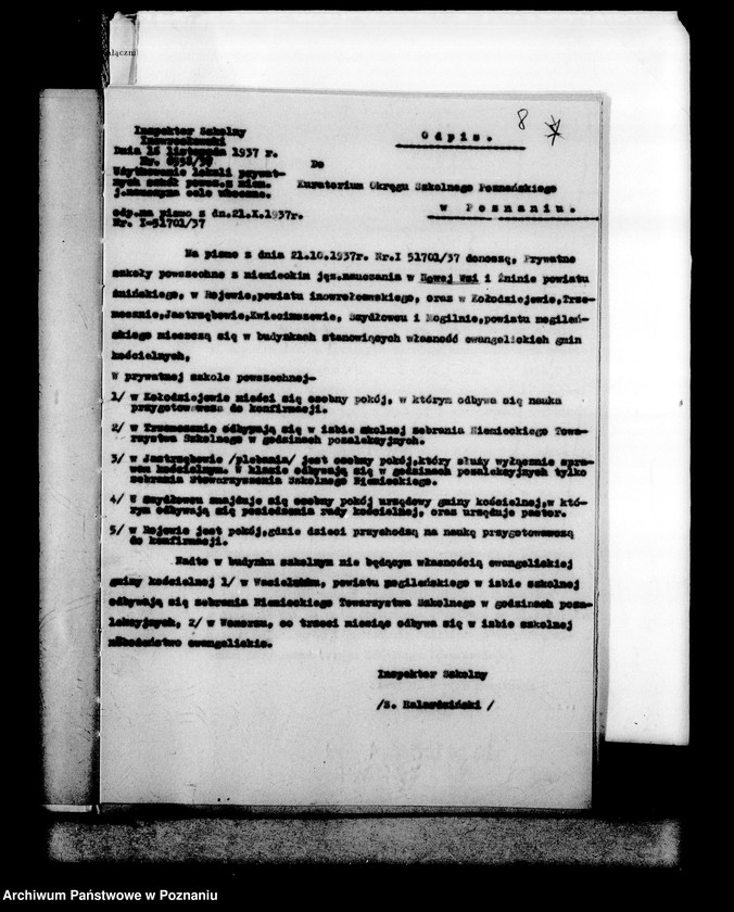 Obraz 11 z jednostki "Prywatna Szkoła Powszechna z niemieckim językiem nauczania w Nowejwsi powiat Żnin"